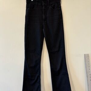 MOTHER Hustler Ankle Fray in Not Guilty Size 25 High Rise Black Stretch Bootcut
